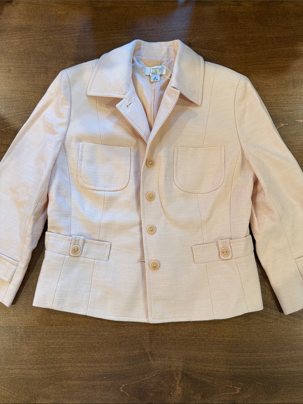 LOFT Pale Pink Textured Blazer Jacket